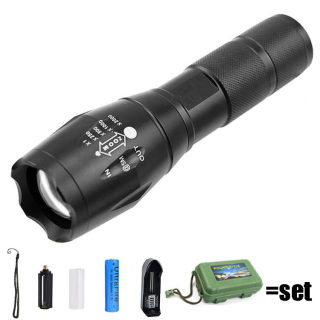 a100 Handheld LED Flashlight | Rechargeable Telescopic Zoom, T6/L2