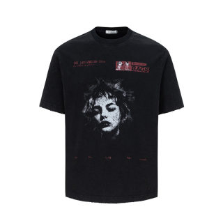 Street Style Face Print Short Sleeve T-Shirt | Abstract Pattern Loose Fit 5