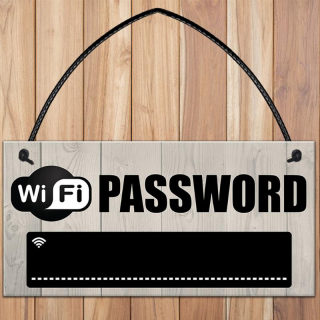 Wooden WiFi Password Sign | Hanging Chalkboard Home Coffee Bar Decoration 2