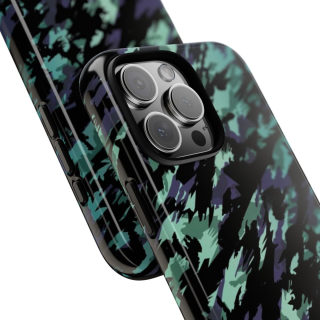 Teal Black Abstract Camo Phone Case 117