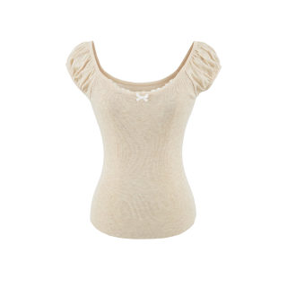 Butterfly Lace Knit T-Back Vest | Off-Shoulder Cropped Babydoll Top 4
