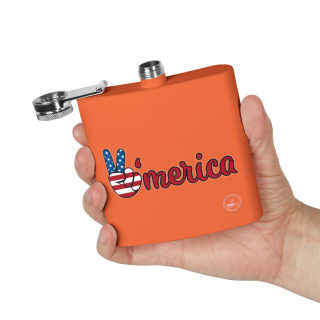 'Merica Peace Sign flag design flask, 6oz stainless steel 31