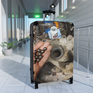 Mechanic Ball Bearing Close-Up Suitcase | Industrial Workshop Travel Luggage 9