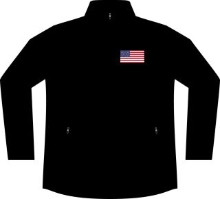 USA Flag Peace Hand Puffer Jacket | American Flag Embroidered 2