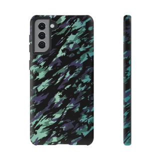 Teal Black Abstract Camo Phone Case 41