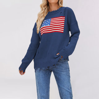 Round Neck Independence Day Holiday Sweater | Women's 2