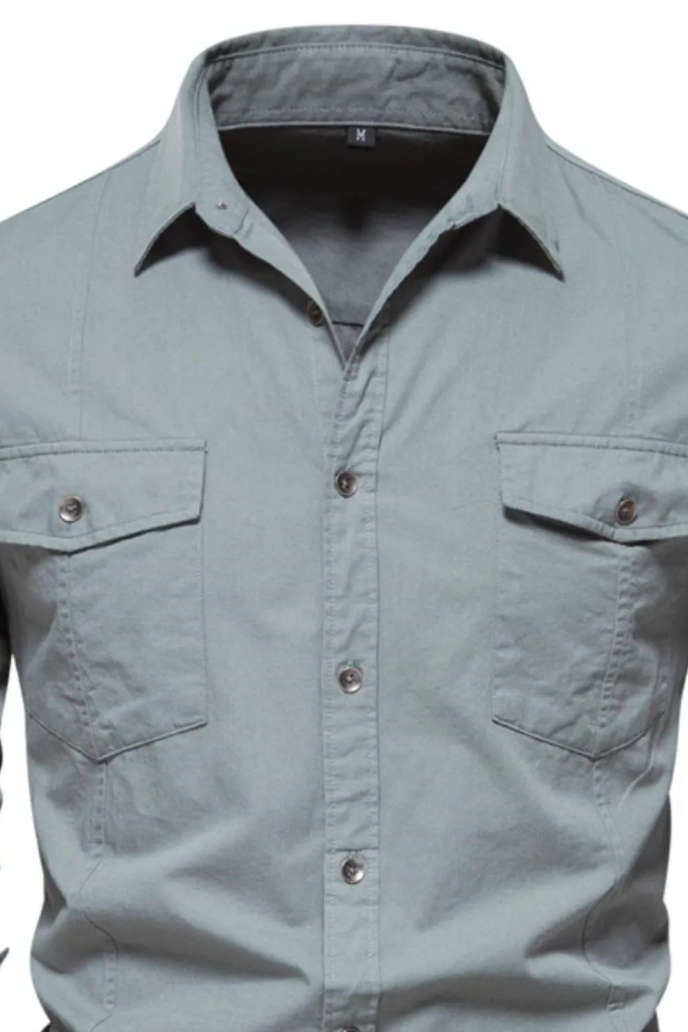 Men's Button-Down Collared Shirt | Slim Fit Solid Color 5