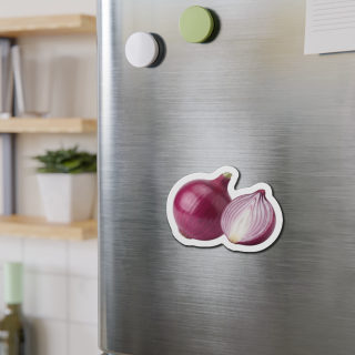 Red Onion Illustration Die-Cut Magnet 9