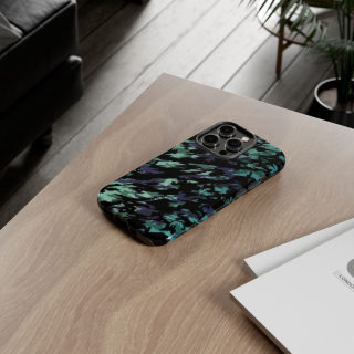 Teal Black Abstract Camo Phone Case 164