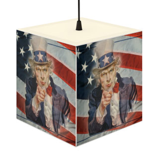 Uncle Sam Pointing Light Cube Lamp | Patriotic American Flag Lighting 3