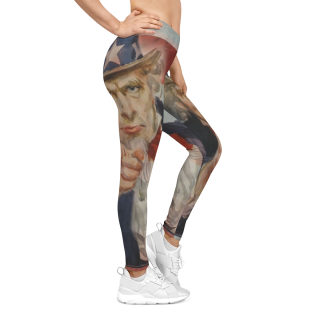 Uncle Sam Pointing leggings | Patriotic American flag all-over print 5