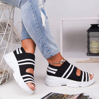 Women's Elastic Flat Peep-Toe Summer Shoes