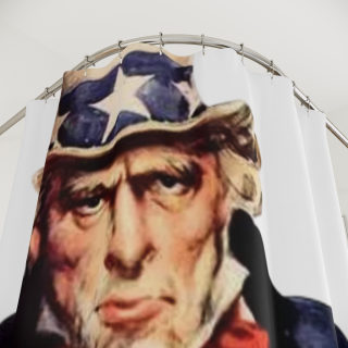 Uncle Sam pointing Shower Curtain | Patriotic Americana bathroom decor 3