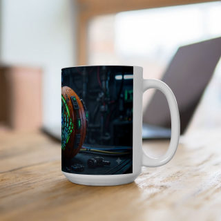 Neon Cyberpunk Pumpkin Skull Mug | Ceramic Coffee Cup 10