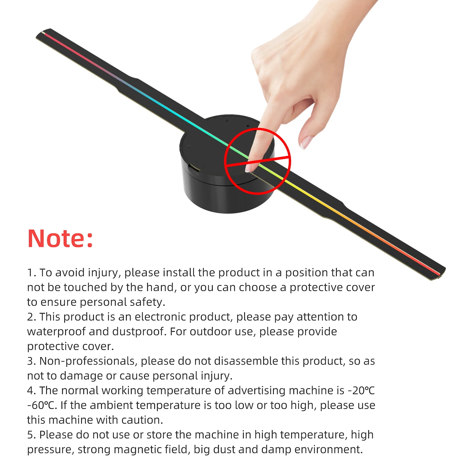 3D Hologram Projector Fan | 42cm WiFi Remote Control Advertising Display 3