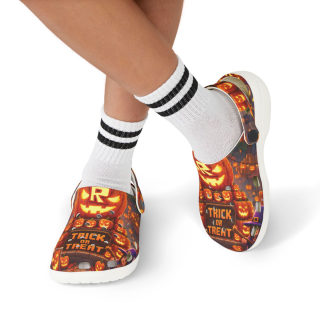 Trick or Treat Pumpkin Pattern Kid's Clogs 15