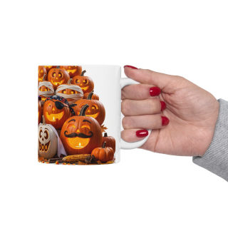 Jack-O'-Lantern Pattern Mug | Halloween Pumpkin Coffee Cup 18