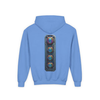 Glowing Cyber Pumpkin Kids Hoodie 58