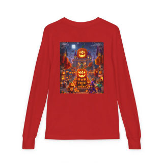 Jack-O'-Lantern Halloween Street Scene Long Sleeve Kids Tee 22