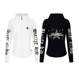 Distressed Leopard Print Zip-Up Hooded Cardigan | Women's Slim Fit 5