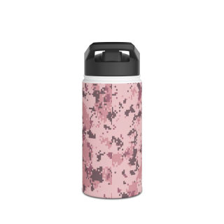 Pink Digital Camo Water Bottle | Stainless Steel Standard Lid 2