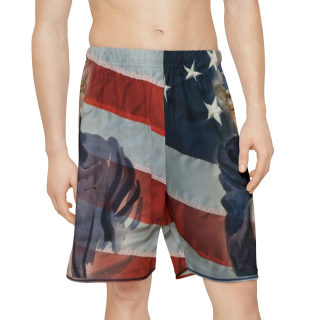 Uncle Sam Pointing Shorts | American Flag All-Over Print 4
