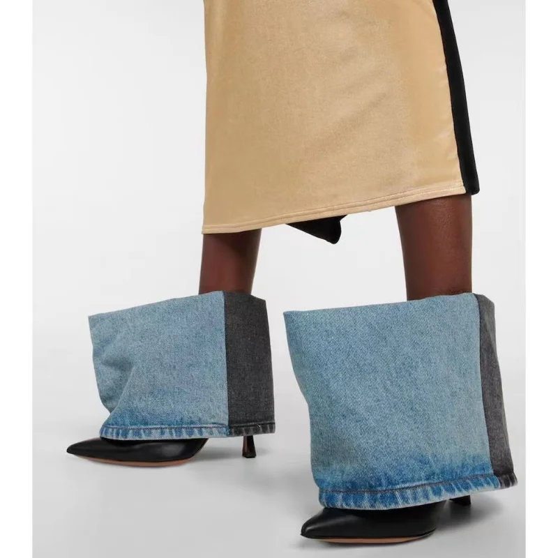 Denim High Heel Short Boots for Women | Autumn/Winter Trendy Style 5