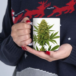 Cannabis Leaf Pattern Mug | Ceramic Coffee Cup