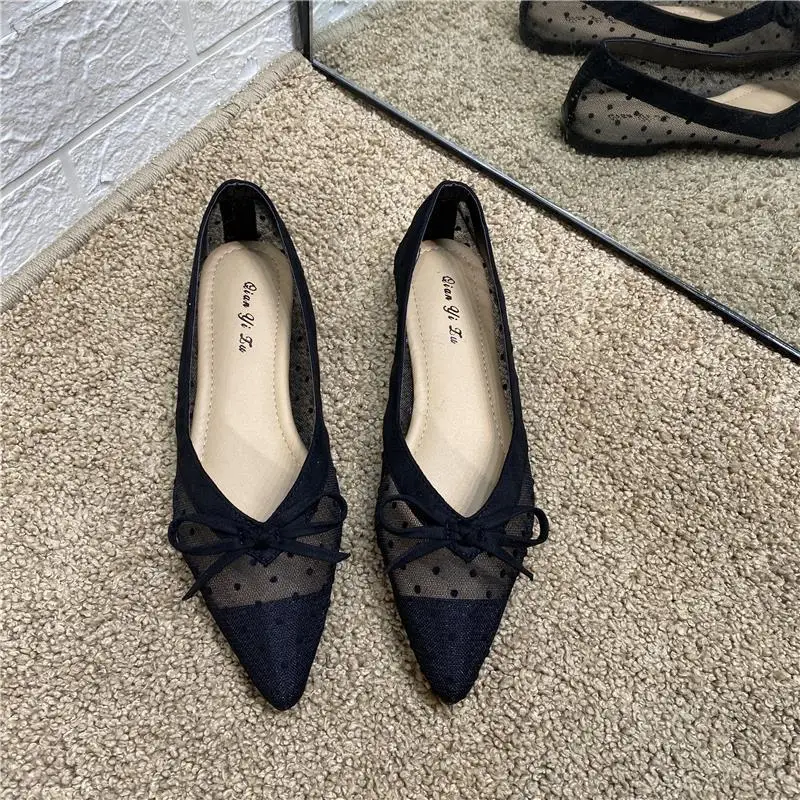 Women's Low-Heel Office Shoes with Bow Detail 2