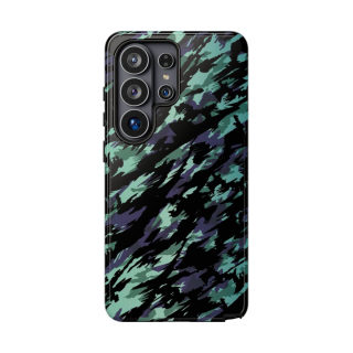 Teal Black Abstract Camo Phone Case 86