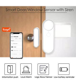 Smart WiFi Door & Window Sensor | Tuya Security Contact Alarm 3