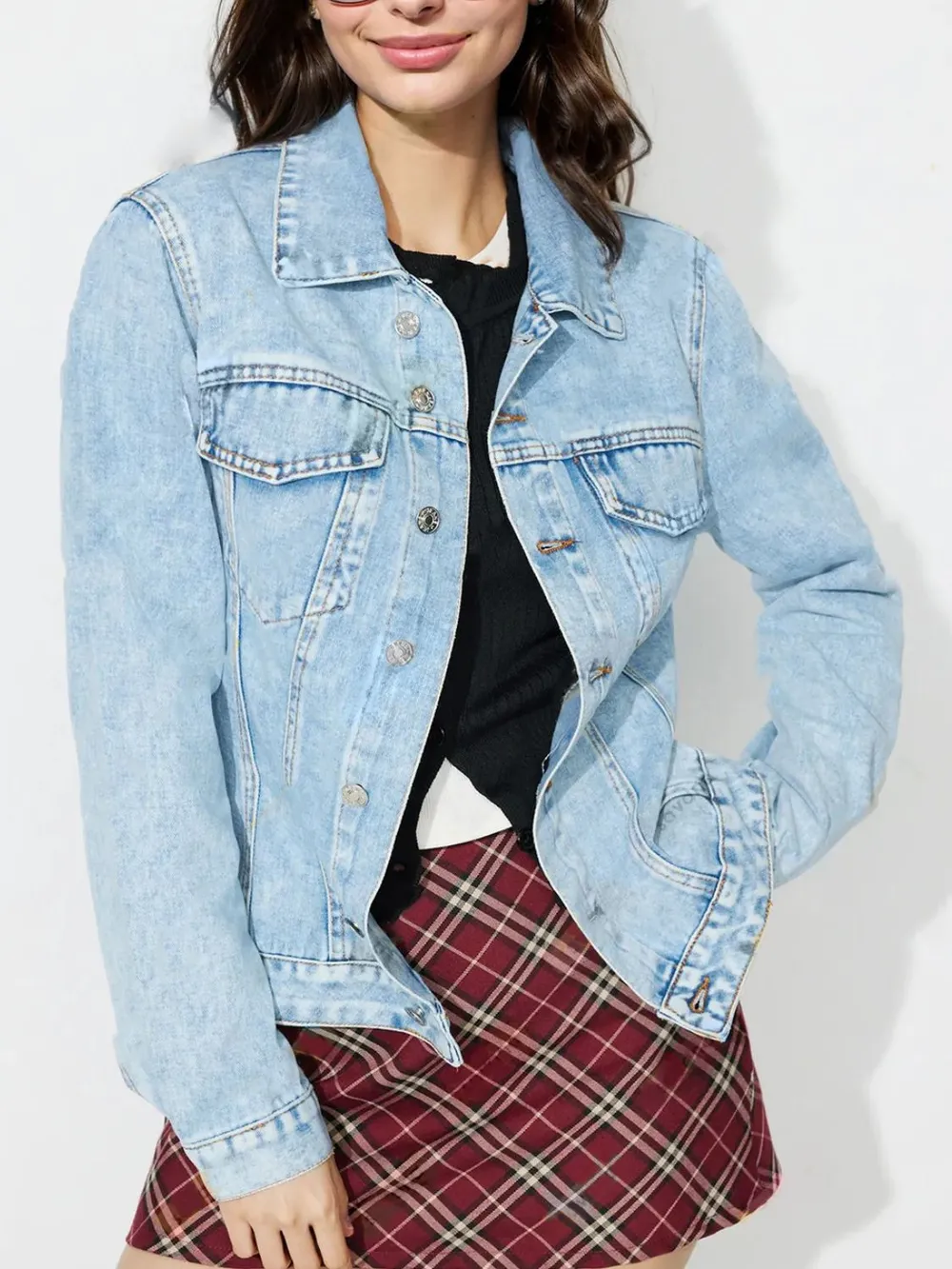 Fashionable Casual Loose Denim Jacket for Women | Trendy Girl Style