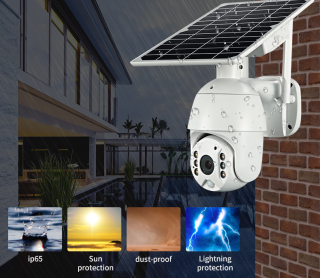 4G SIM Solar PTZ Security Camera, 1080P 4