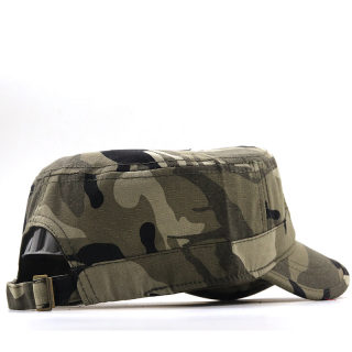 Student Military Training Camo Flat Cap | Woodland Cotton Sun Cap 3