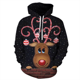 Christmas Digital Print Couple Hoodie | Loose Casual Autumn Winter 5