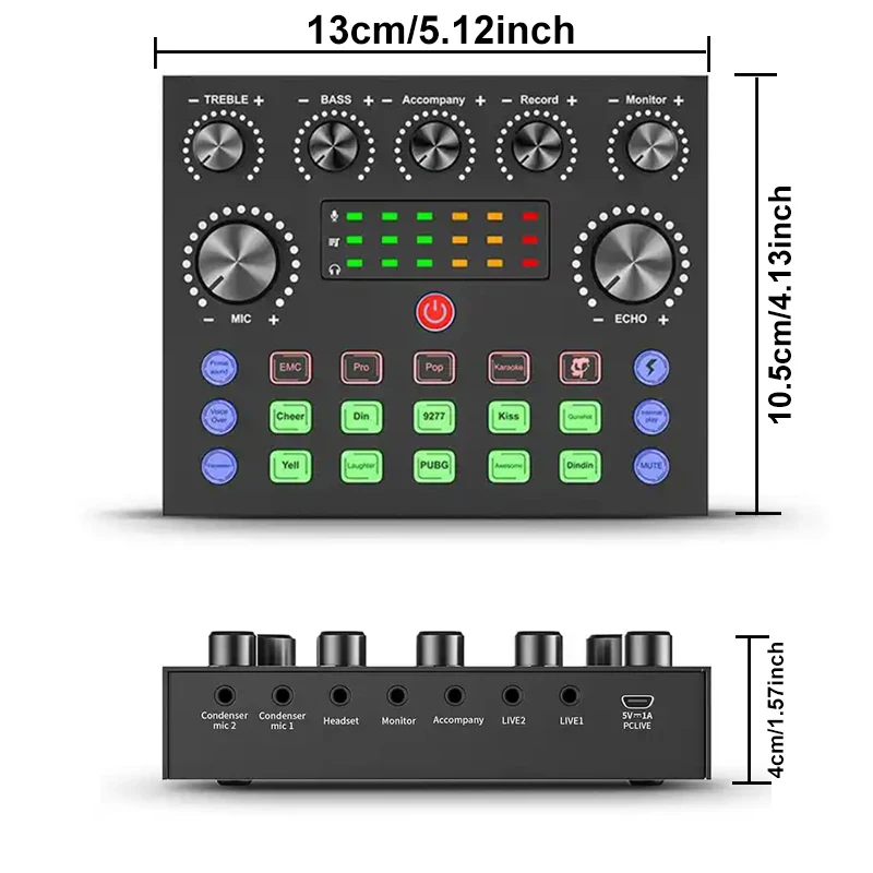 V8S Audio Mixer & Sound Card with Voice Changer, for Streaming and Gaming 2