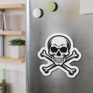 Skull and Crossbones Die Cut Magnet | Pirate Skull Refrigerator Magnet 6