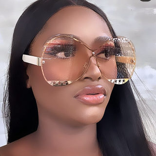 Five-Star Metal Detail Gradient Fashion Sunglasses 2