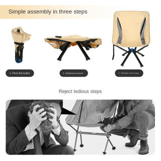 Foldable Camping Picnic Chair with Backrest, Aluminum 4