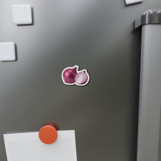 Red Onion Illustration Die-Cut Magnet