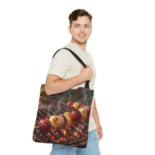 Grilled Vegetable Kabob Tote Bag | BBQ Skewers, Summer Cookout Market Tote 33