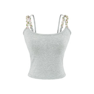 Flower Pad Knit Strap Top | Women's Slim Fit Streetwear 5