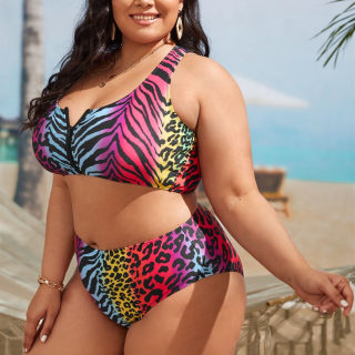 Plus Size Leopard Print bikini set 4