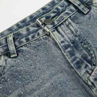 Rhinestone Embellished Wide Leg Jeans | Unisex Streetwear 4