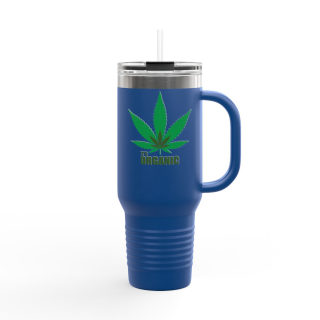 Organic cannabis leaf travel mug, 40oz insulated tumbler 15