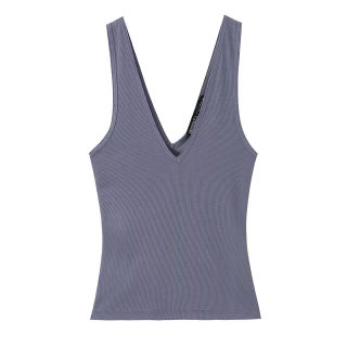 Elegant V-Neck Ribbed Sleeveless Top | Women's 2