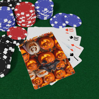 Jack-o'-Lantern Halloween Poker Playing Cards | Spade Ace Design 7