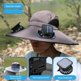 Fishing hat with fan — solar-powered cooling hat for camping and hiking 4