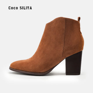 Autumn/Winter Suede Martin Boots | Women's Fashion Thick Heel Large Size 4