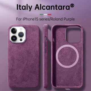 Phone case — Italian Alcantara business leather case for iPhone 15 Pro Max